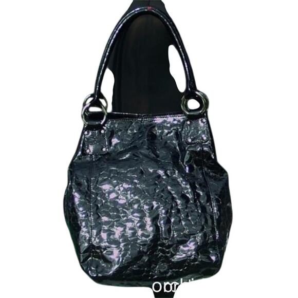 Donald Pliner Black Tortoise Leather Purse Handbag New Large Tote Shopper $795